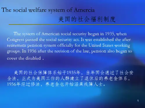 美国社会福利制度PPT课件