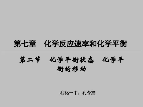 化学平衡状态 化学平衡的移动知识点讲解