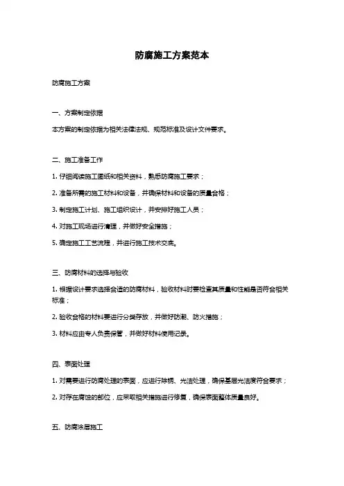 防腐施工方案范本
