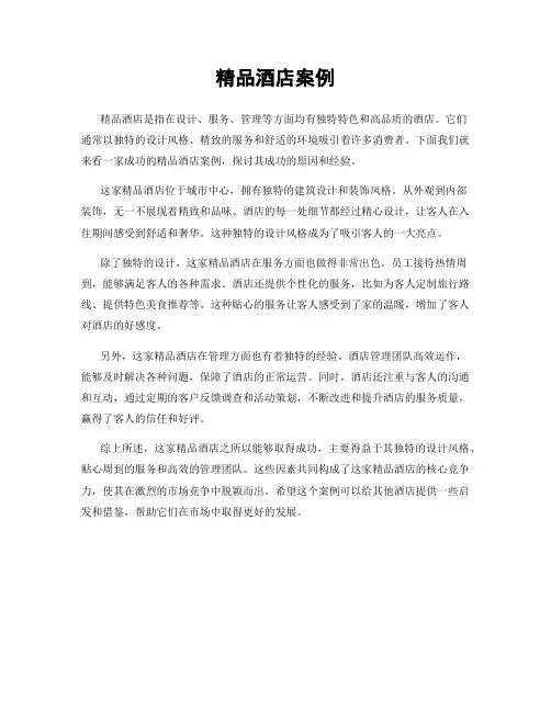 精品酒店案例