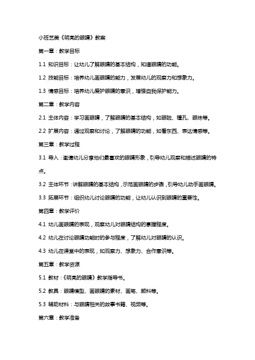 小班艺美《明亮的眼睛》教案