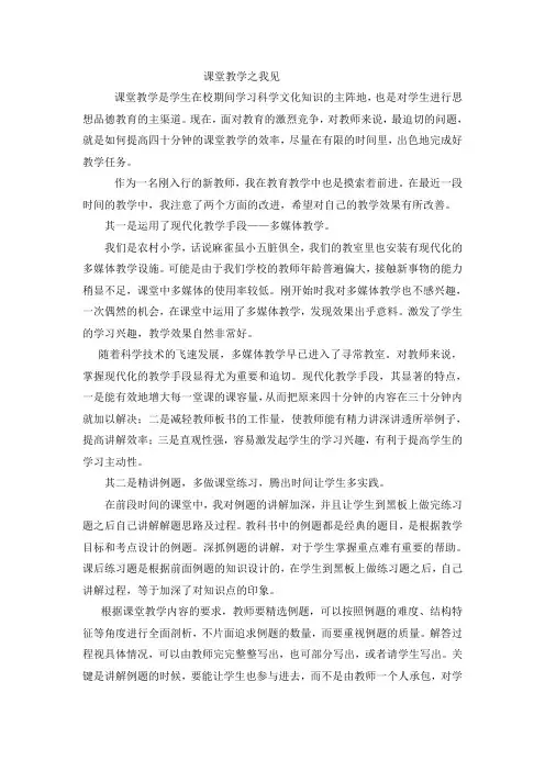 课堂教学之我见
