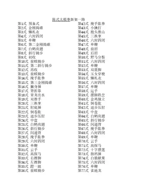 陈式太极拳新架一路