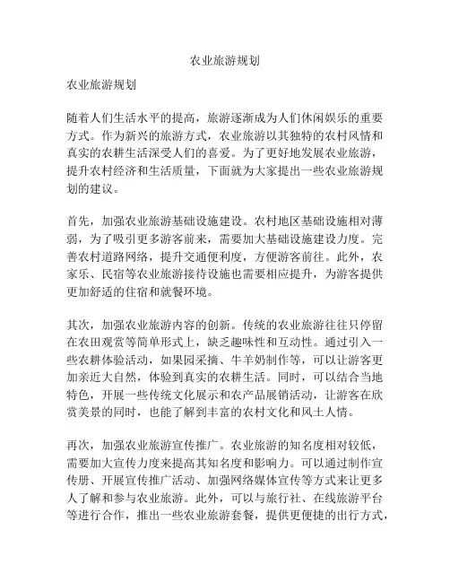 农业旅游规划