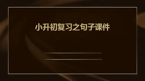 小升初复习之句子课件