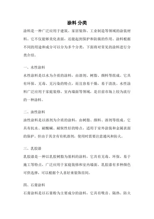 涂料 分类