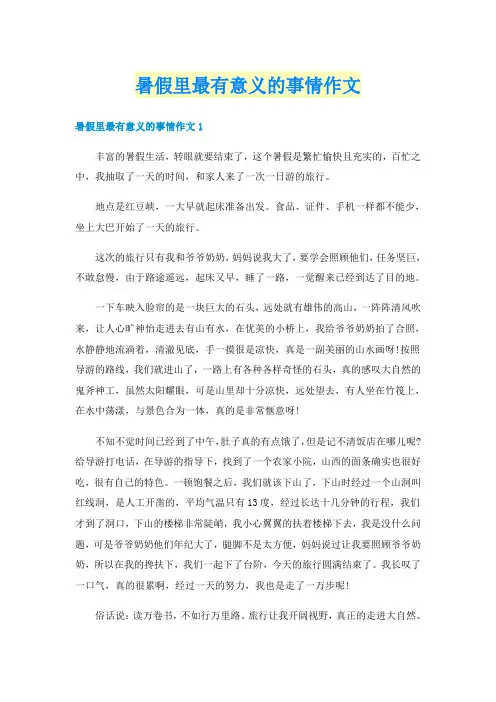 暑假里最有意义的事情作文