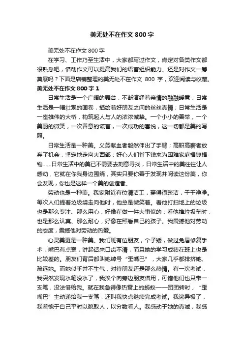 美无处不在作文800字