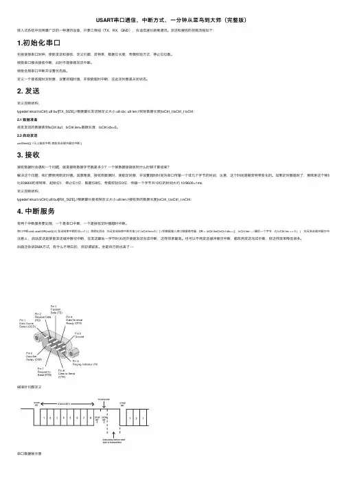 USART串口通信，中断方式，一分钟从菜鸟到大师（完整版）