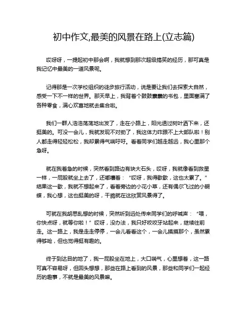 初中作文,最美的风景在路上(立志篇)