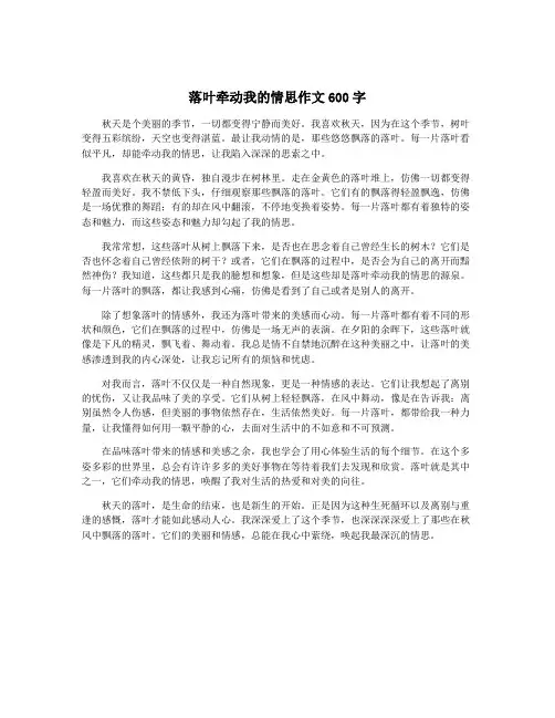 落叶牵动我的情思作文600字
