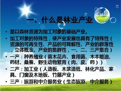 我国林业产业的发展ppt课件