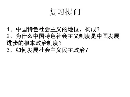 2018年高三一轮复习发展社会主义民主政治