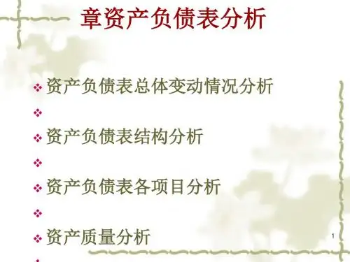 资产负债表分析(PPT 92张)