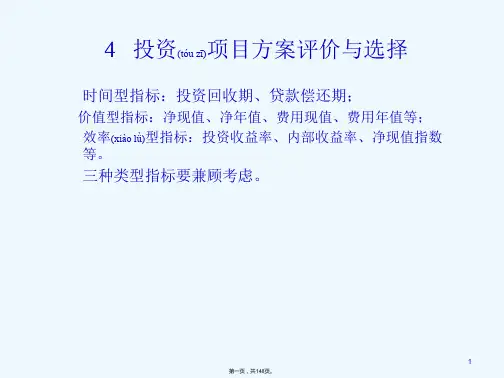 《投资项目方案评价》PPT课件