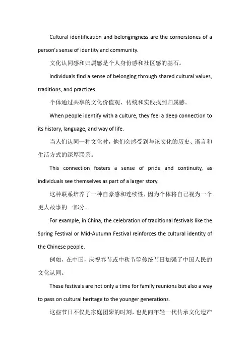 文化的认同感和归属感作文800字