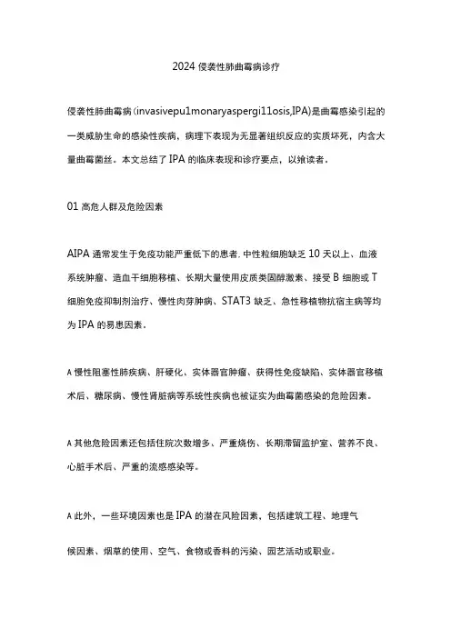 2024侵袭性肺曲霉病诊疗