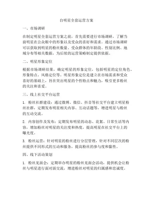 自明星全套运营方案