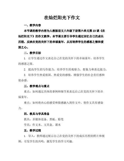 在灿烂阳光下-作文