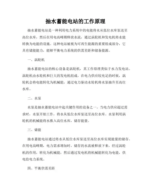 抽水蓄能电站的工作原理