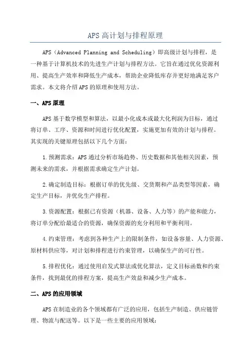 APS高计划与排程原理