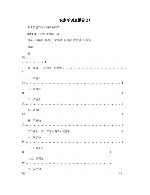 农家乐调查报告(1)