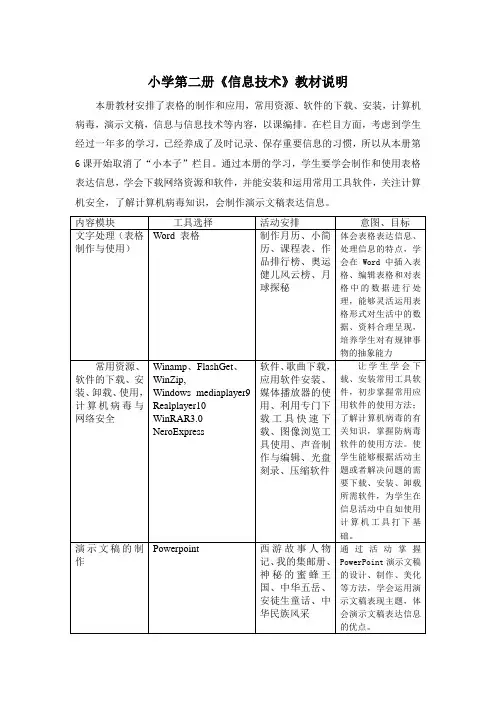 信息技术2册(冀教版 小学四年级)
