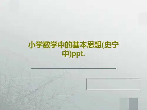 小学数学中的基本思想(史宁中)ppt.29页PPT