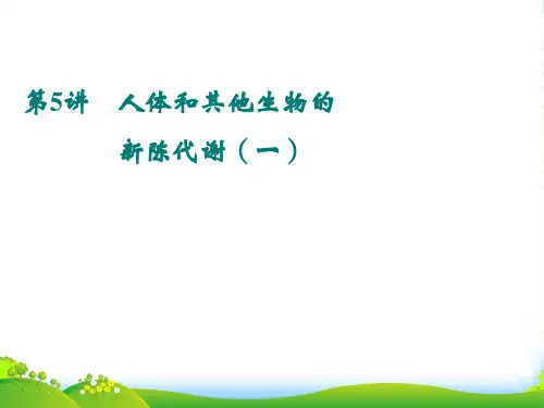 浙江省瑞安市中考科学 第5讲 人体和其他生物的新陈代谢(一)复习课件 浙教