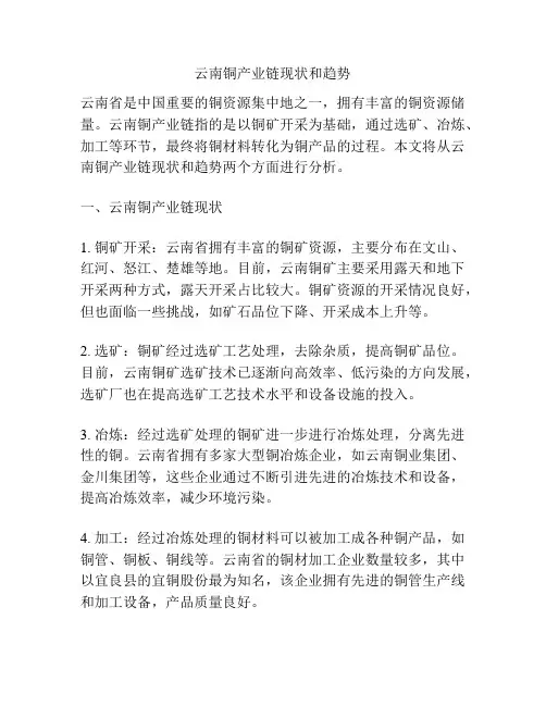 云南铜产业链现状和趋势