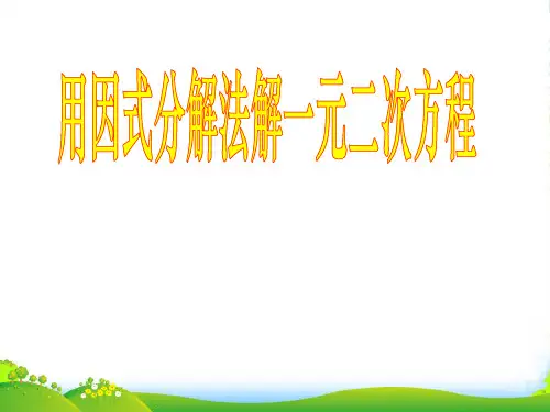 人教版九年级数学上册《用因式分解法解一元二次方程》课件(共16张PPT)