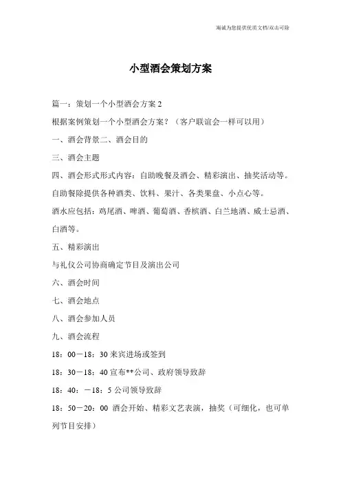 小型酒会策划方案