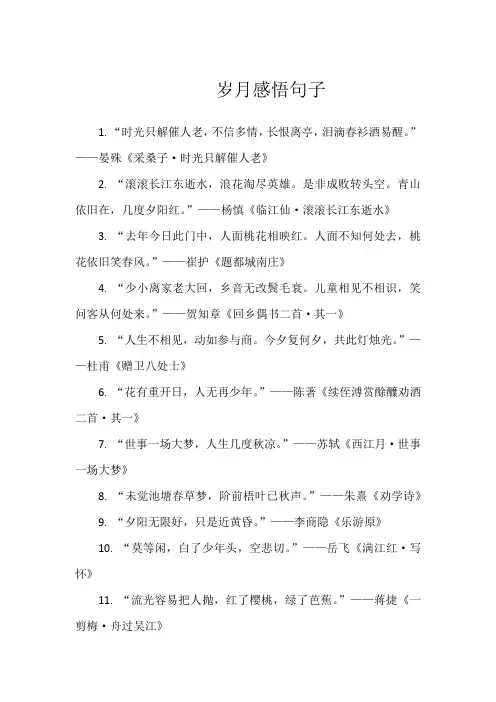 岁月感悟句子
