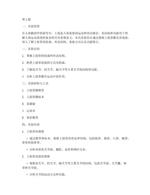 上肢观察实验报告总结(3篇)