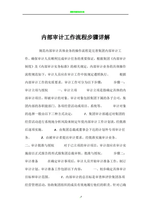 内部审计工作流程步骤详解
