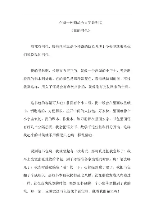 介绍一种物品五百字说明文