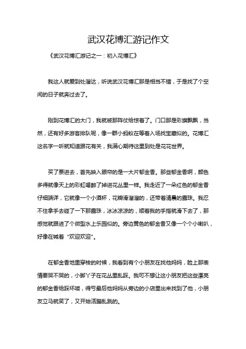 武汉花博汇游记作文