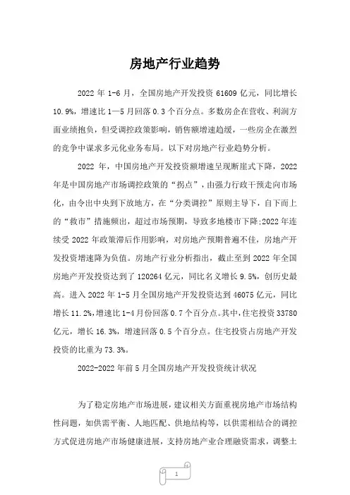2023年房地产行业趋势
