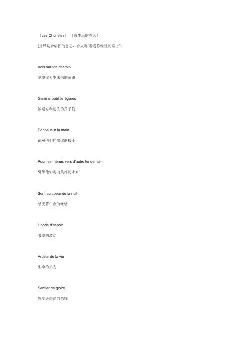放牛班的春天主题曲  中法双语版