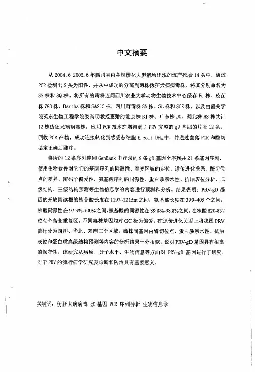 四川农业大学硕士研究生毕业论文猪...