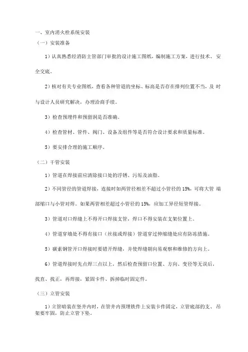 室内消火栓系统安装