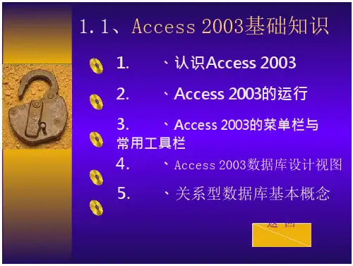 Access 2003：1.1、Access 2003基础知识