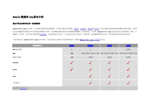Oracle数据库10g版本介绍