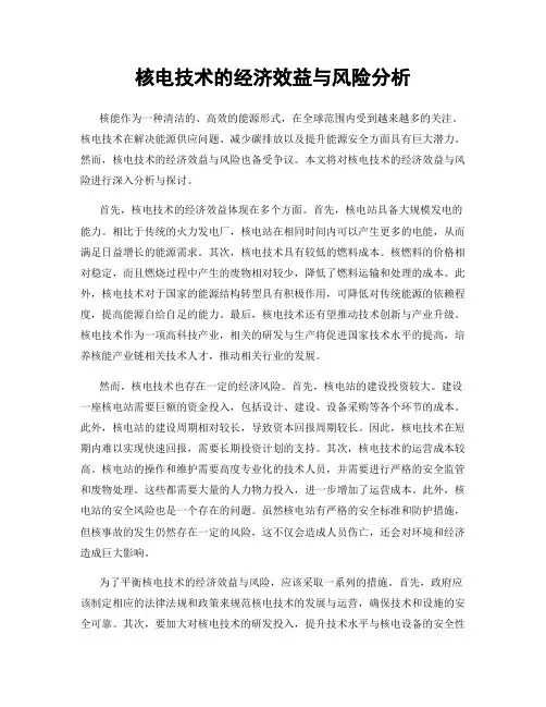 核电技术的经济效益与风险分析