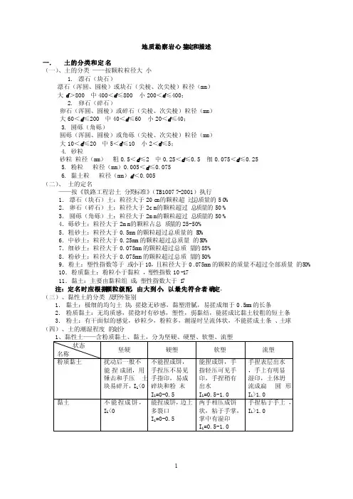 地质勘察岩心鉴定和描述及地质年代符号