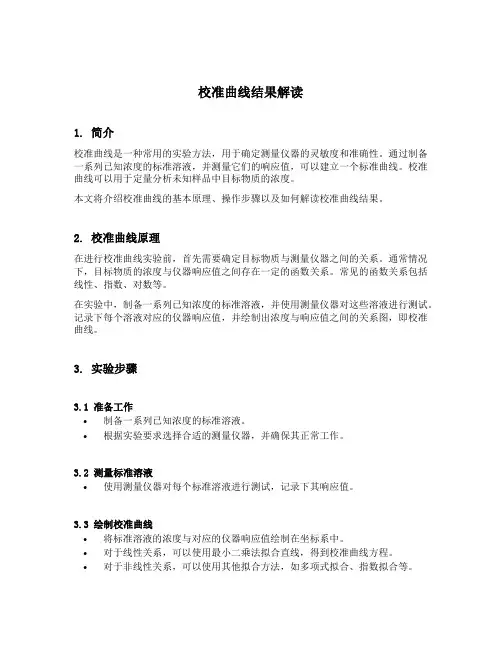 校准曲线结果解读