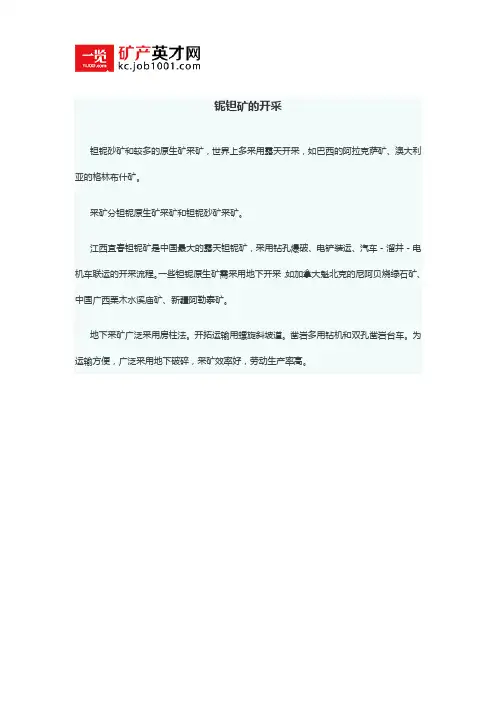 铌钽矿的开采