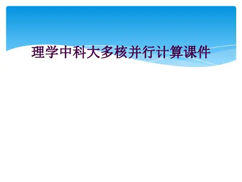 理学中科大多核并行计算课件