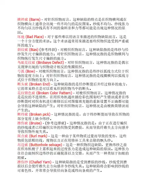 服装布料中的瑕疵分类