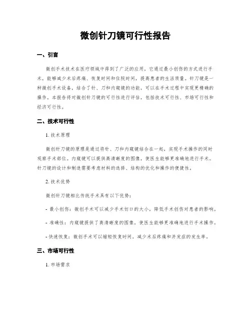 微创针刀镜可行性报告
